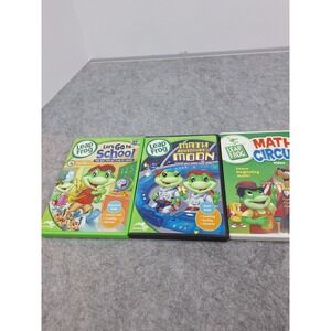 LeapFrog DVD Lot Lets Go to School Math Adventure to the Moon Math Circus 3 Pack